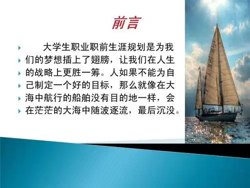 大学生职业生涯规划书ppt模版