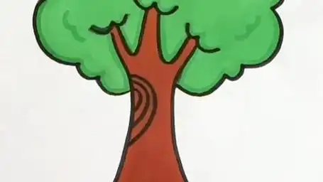 教你这样画大树,简单易学又好看 #幼儿简笔画 #儿童简笔画