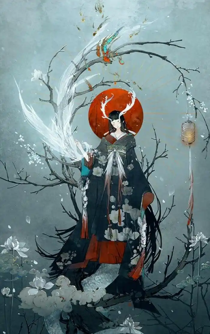 古风动漫壁纸,上古神兽幻化的妖孽美人,红颜弹指老,刹那芳华