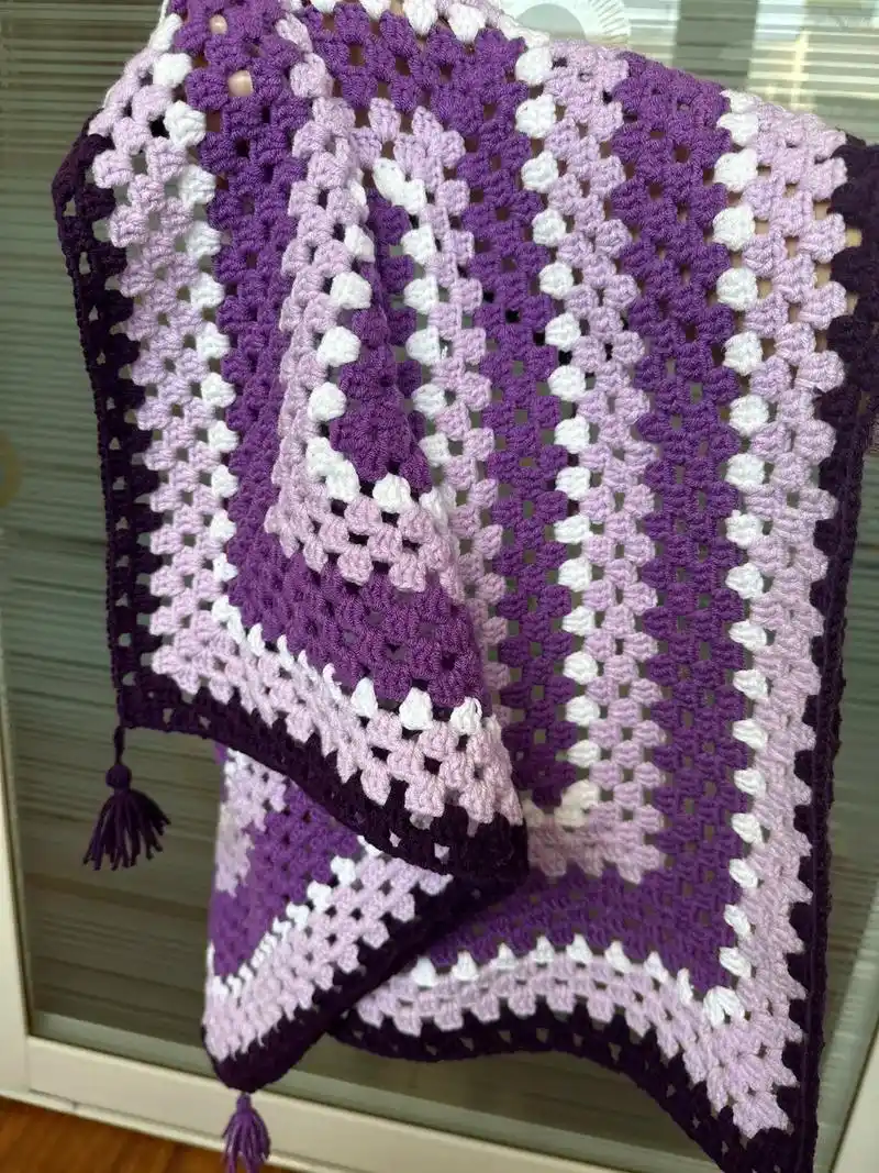 紫色系小毯子90附图解.