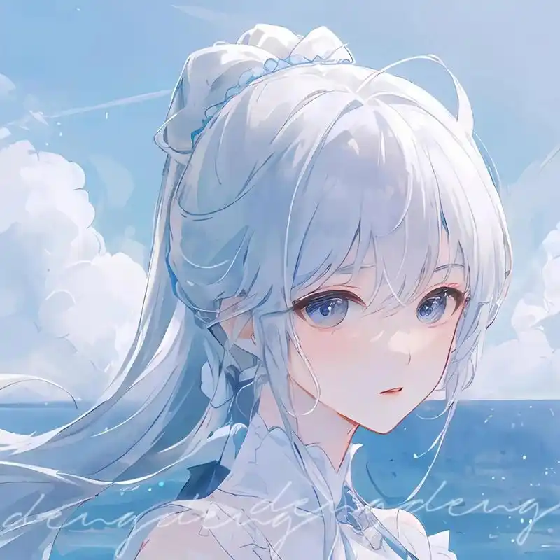 日落归山海,____|二次元蓝色系闺蜜头像
