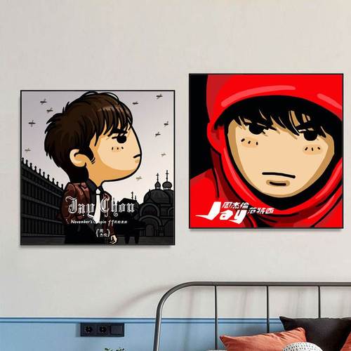 头像jay牛仔很忙衣服印花长袖宽松薄款套头圆领卫衣周杰伦q版钥匙扣周