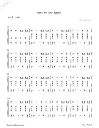 here we are again-三声部-喜剧之王插曲双手简谱预览3-钢琴谱文件