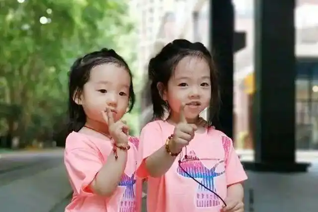 张杰谢娜罕见晒双胞胎女儿长相曝光后网友上帝是公平的