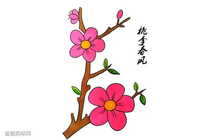 桃花简笔画画法步骤