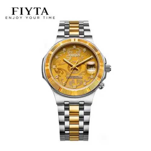 正品飞亚达金表祈福18k金佛机械男表ga8148tgt