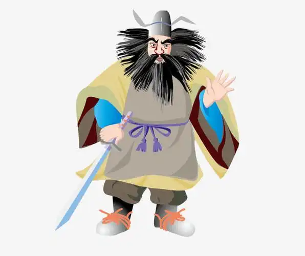 中国古代将军张飞卡通矢量