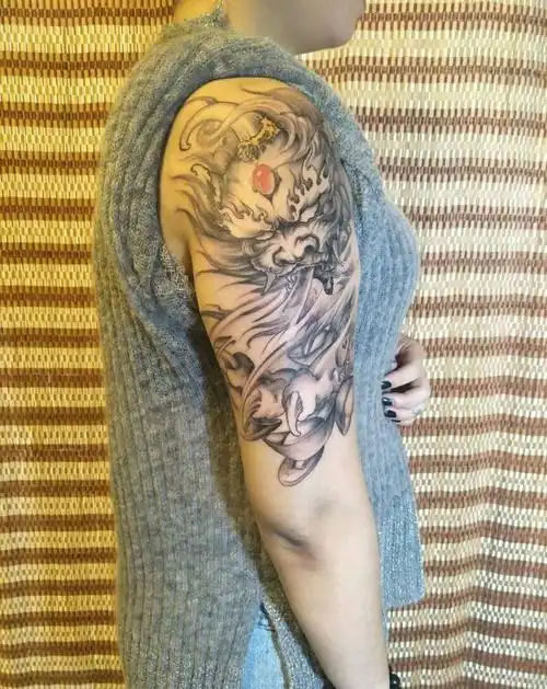 招财貔恘纹身图片_手臂纹身图案