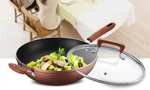 爱仕达asd炒锅不粘锅3032cm平底炒菜锅家用厨房燃气电磁炉通用锅具