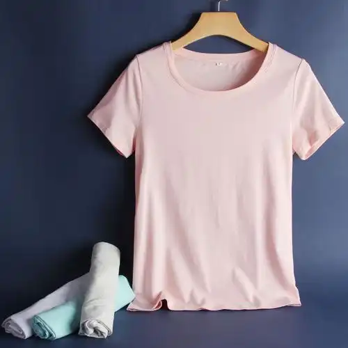2017春夏新款纯色圆领短袖t恤女短款简约纯棉衫女士夏季白色体恤