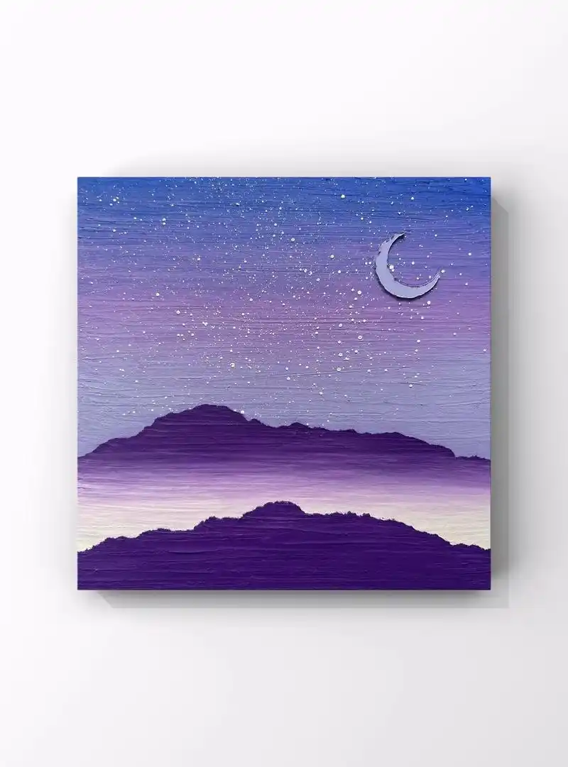 油画棒|紫色星空(附教程)#油画棒教程 #高尔乐油画棒 #油 - 抖音