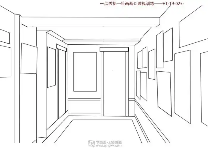 一点透视绘画基础透视训练