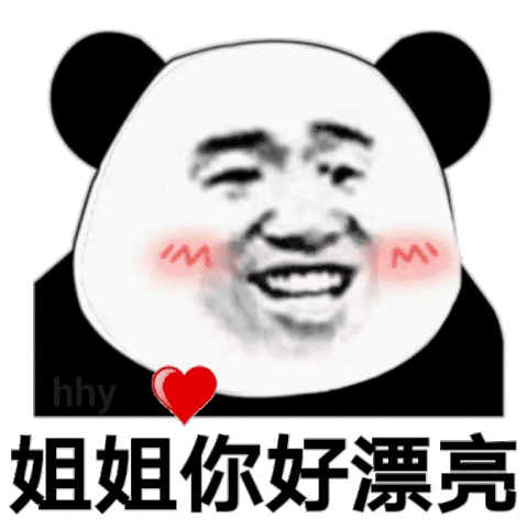 hhy姐姐你好漂亮熊猫头表情包漂亮你好熊猫hhy表情