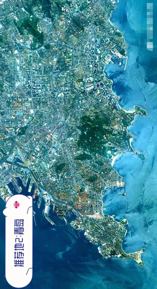 山东省青岛市最近卫星图(6) 2023年6月份卫星影像图片,山东省青岛市