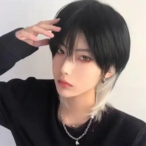 杀马特假发武士网红同款狼尾男女通用挂耳染帅气日系鲻鱼头中性风