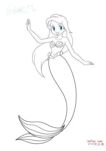 美人鱼简笔画婚纱照漂亮7款美丽的美人鱼简笔画图片大全儿童画漂亮