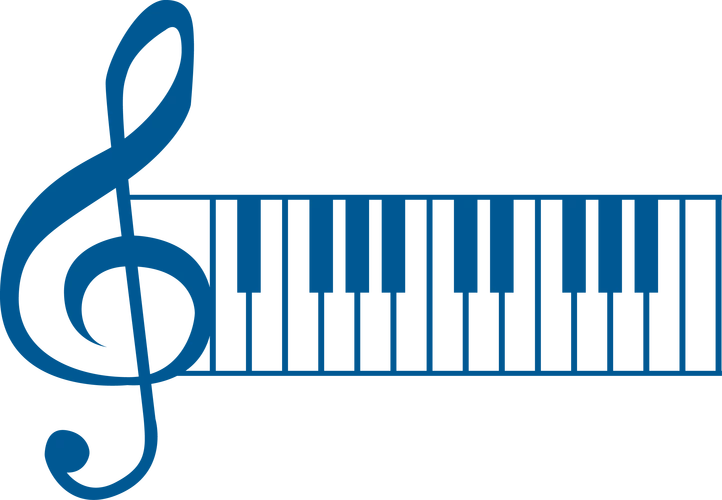 蓝色钢琴创意音符