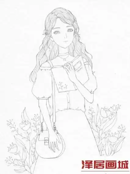 女孩水彩画教程步骤图