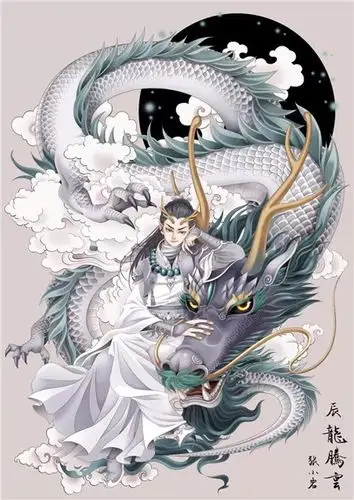 十二生肖龙的古风插画诗笺 - 汉服二次元 - 胖科笔记