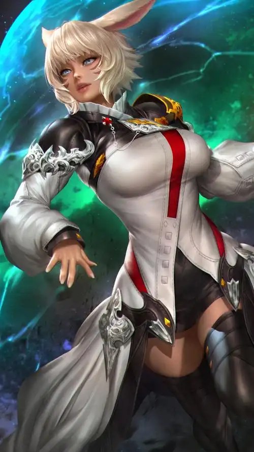 狐狸耳朵,穿将士衣服的动漫游戏人物插画手机壁纸