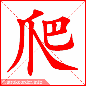 爬字的笔顺动画