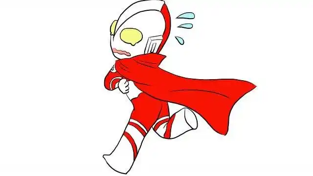 边跑边哭的佐菲奥特曼儿童卡通简笔画