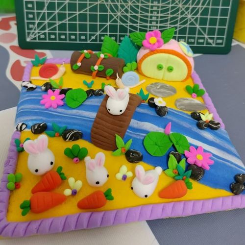 创意成品纯手工粘土幼儿园了场景中小学作业diy超轻黏土童趣孩子