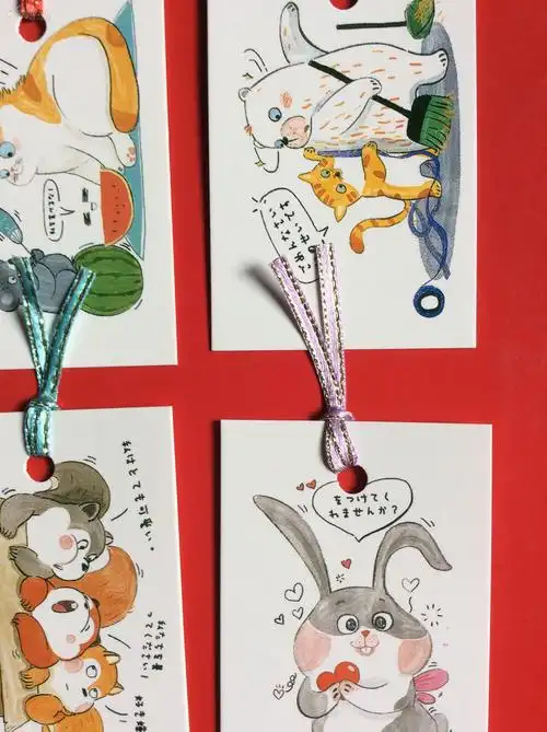 卡通书签 《肥猫和他的朋友们》(整套6枚,很搞笑,送给小朋友的礼物!