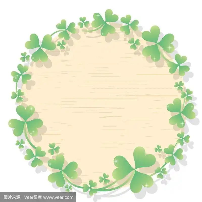 三叶草三叶框架的三叶草(木质背景)装饰,点缀