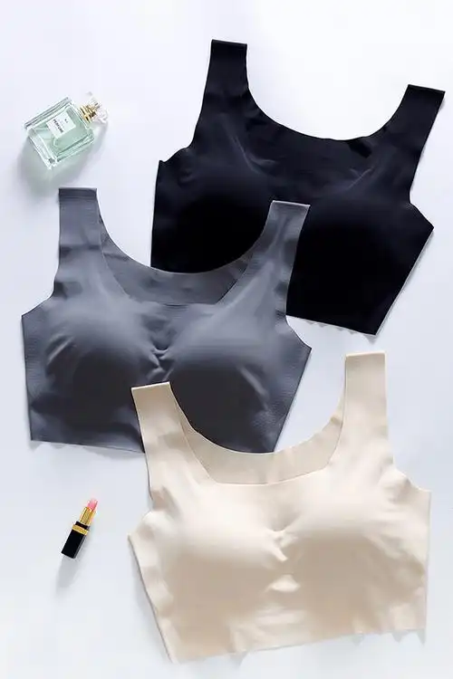 日本冰丝无痕内衣女无钢圈薄款运动抹胸背心一片式裹胸罩聚拢文胸