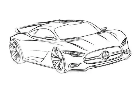 跑车的简笔画 兰博基尼跑车的简笔画