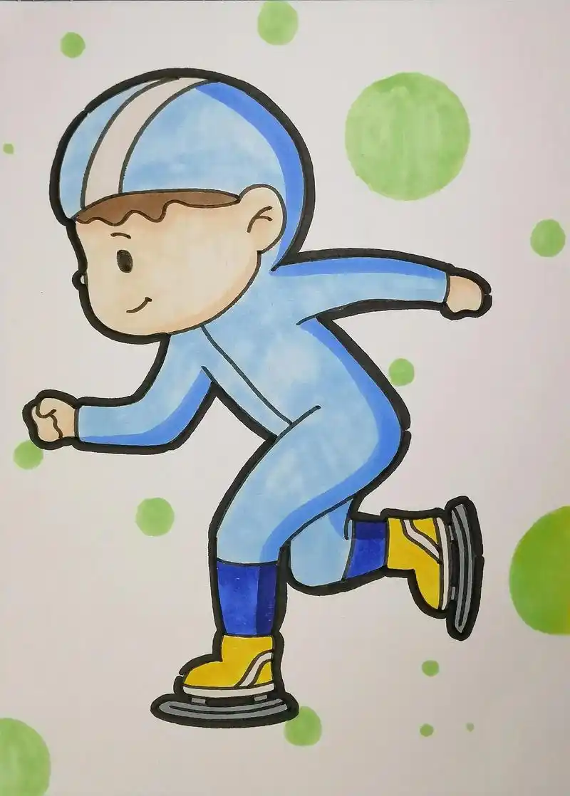 冬奥会 #速度滑冰#简笔画 #萌 - 抖音