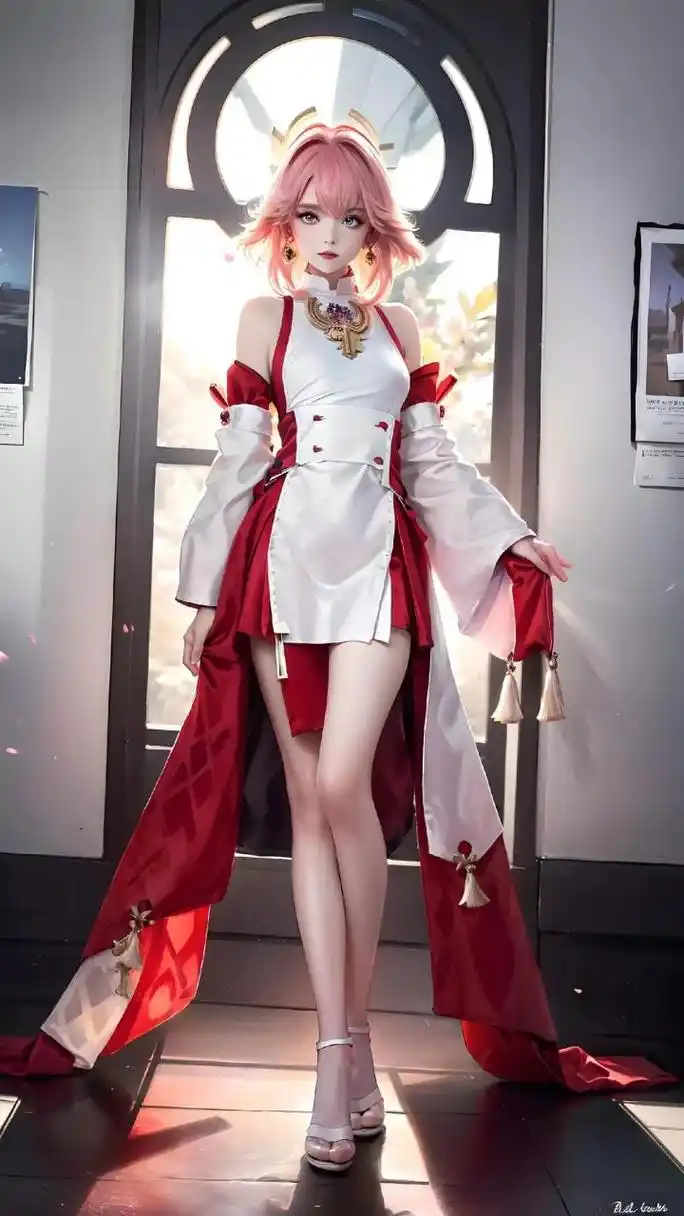 二次元 大长腿 cos ai二次元 八重神子