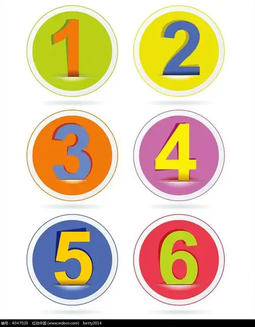 矢量圆形数字标签素材