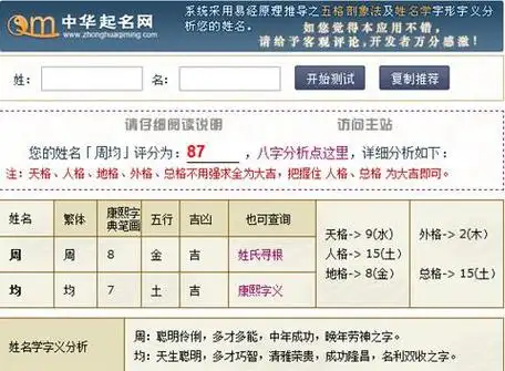 姓名测算评分越高就一定是好名字名字评分多少分算好