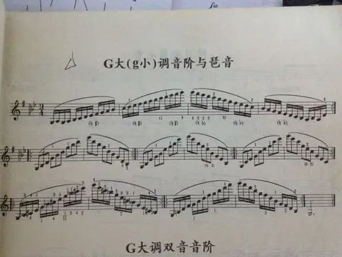 急求小提琴六级g大调音阶!