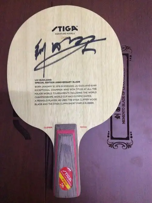 clipper wood 刘国梁纪念板 此款底板为斯帝卡出品的刘国梁签名限量