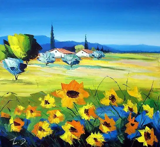 唯美抽象风景油画