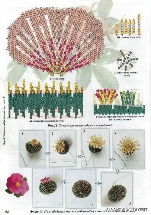 串珠教程这样的花朵摆几盆在家里绝对是高端大气上档次