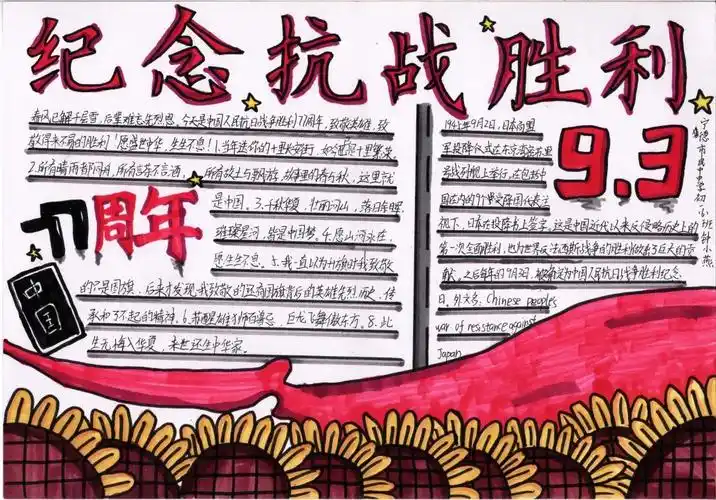 7张关于纪念抗战胜利70周年主题手抄报一等奖作品-图3