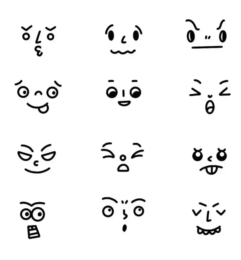 简笔画各种表情大全快快收藏起来画画用的到