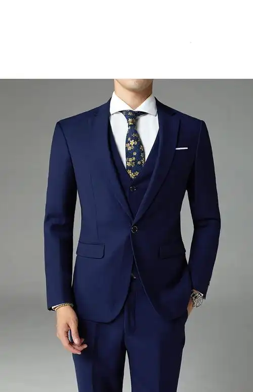富贵鸟品质男装新郎西服套装男士结婚礼服韩版修身职业正装伴郎服装小