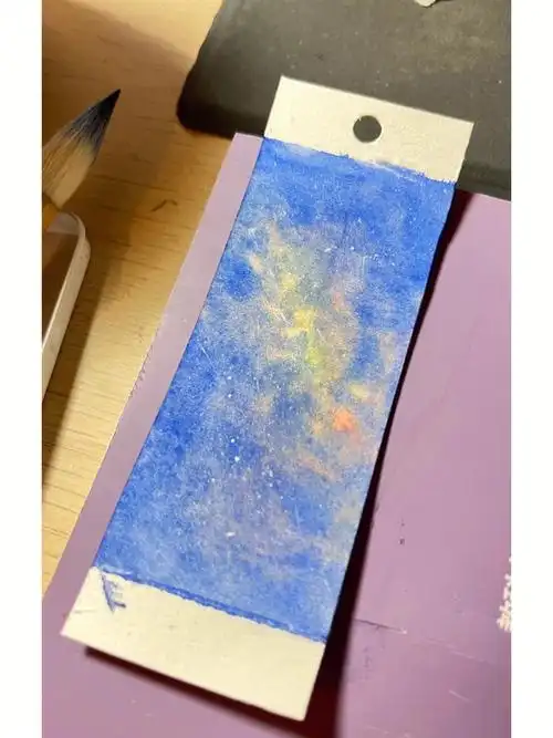 新手水彩入门书签10分钟快速画出星空