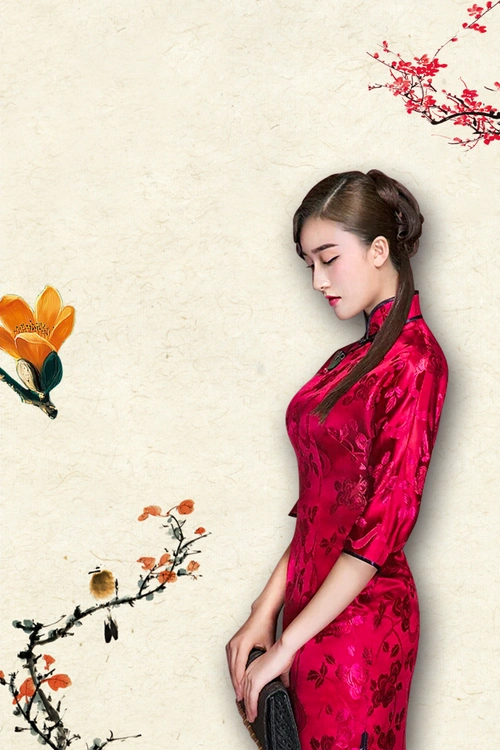 古典旗袍海报背景
