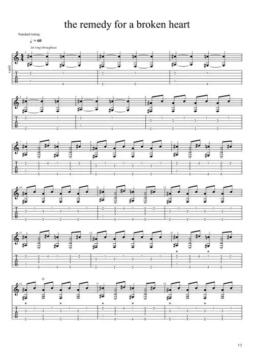 xxxtentaciontheremedyforabrokenheart吉他solo吉他谱