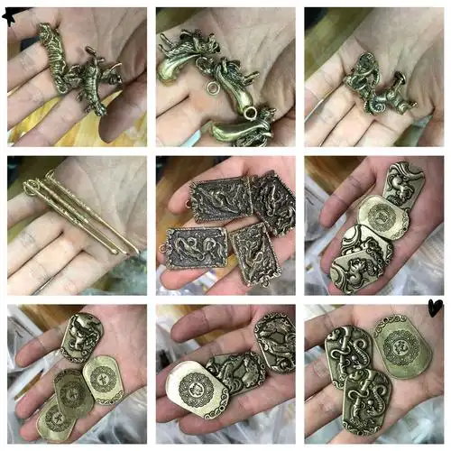 跑江湖地摊云南老铜器批发仿古纯铜件挂件钥匙扣