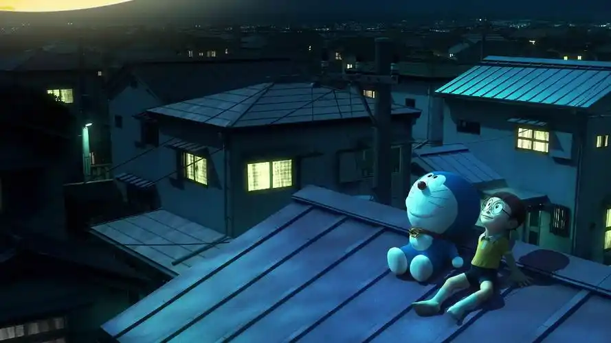 电影哆啦a梦,伴我同行,机器猫,小叮当,大雄,屋顶,桌面壁纸