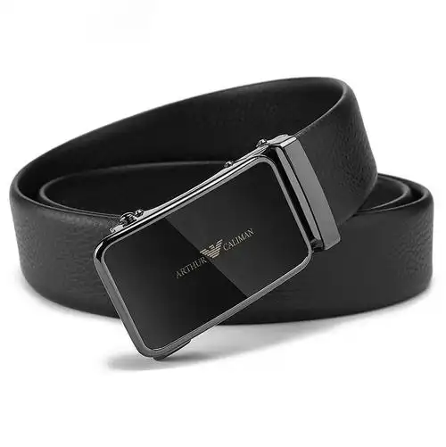 意大利阿玛尼新款男士皮带真自动扣高档奢侈品牌腰带中青年商务裤带