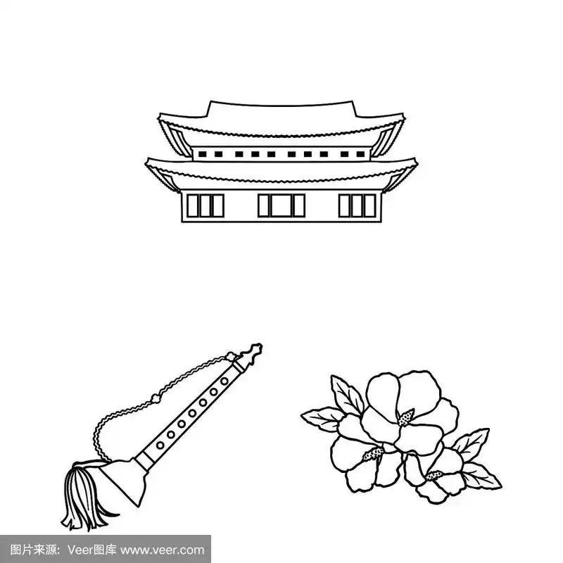国家韩国轮廓图标设置