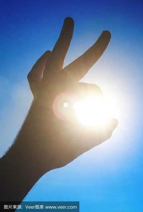 在阳光下打手势